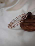 Rose Gold Bangles - White Stone