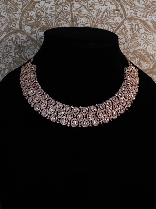 Rose Gold Tone Necklace Set