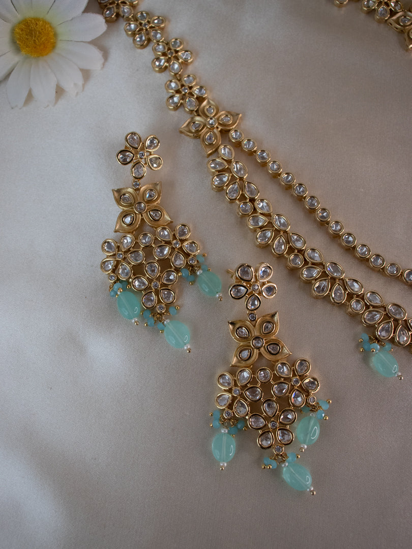 Kundan Necklace Set - Blue