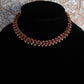 Double-Sided Necklace With 2 Pairs of Jhumkas - Purple & Ruby