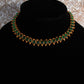Double-Sided Necklace With 2 Pairs of Jhumkas - White & Green 