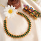 Double-Sided Necklace With 2 Pairs of Jhumkas - Indian