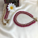 Bracelets de cheville Polki &amp; Beads - Rubis et perle