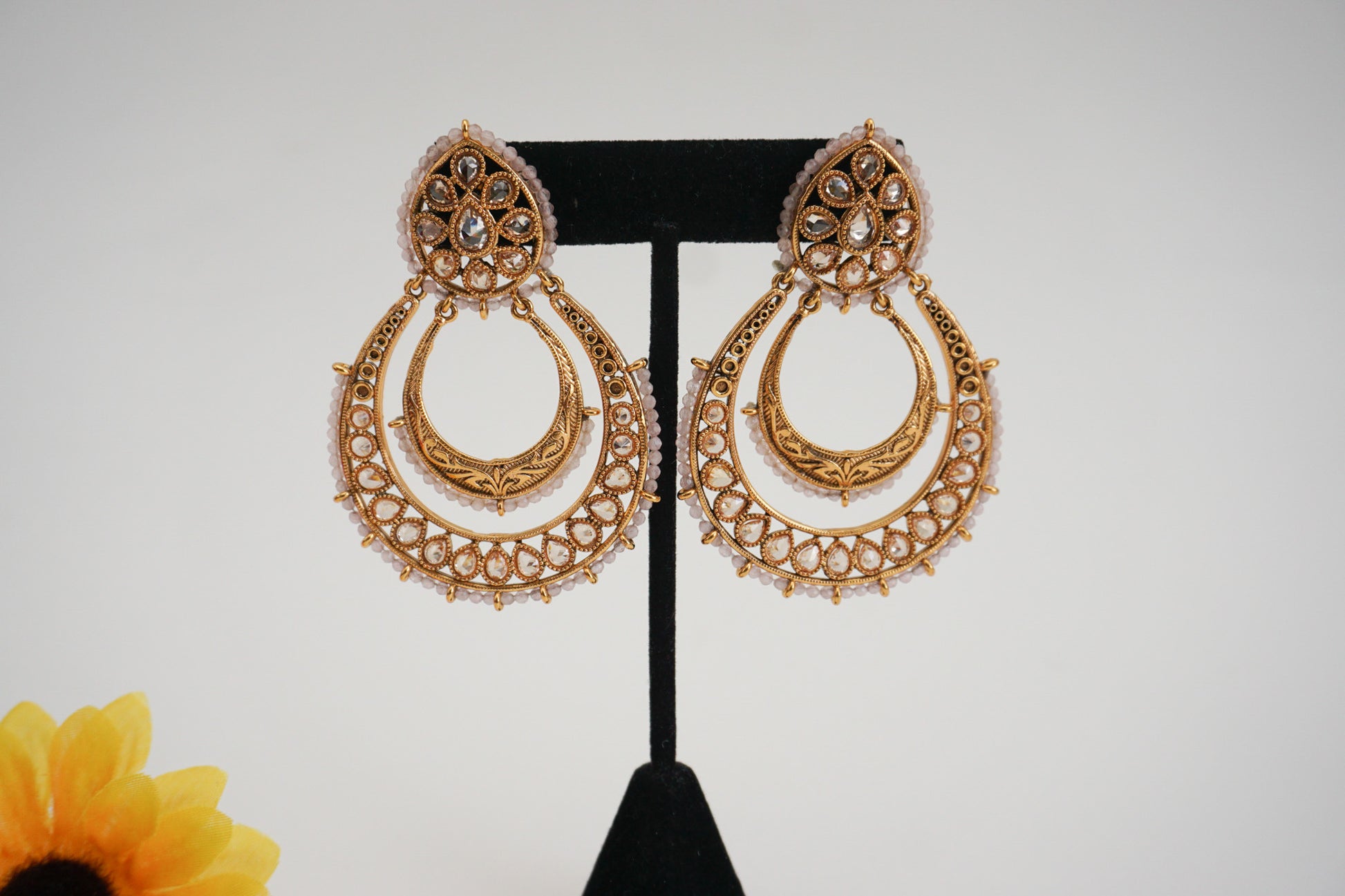Antique Gold-Plated Chand Earring