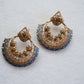 Earring With Gold Plating - Blue & Ruby