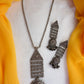 Silver Lookalike Pendant Set