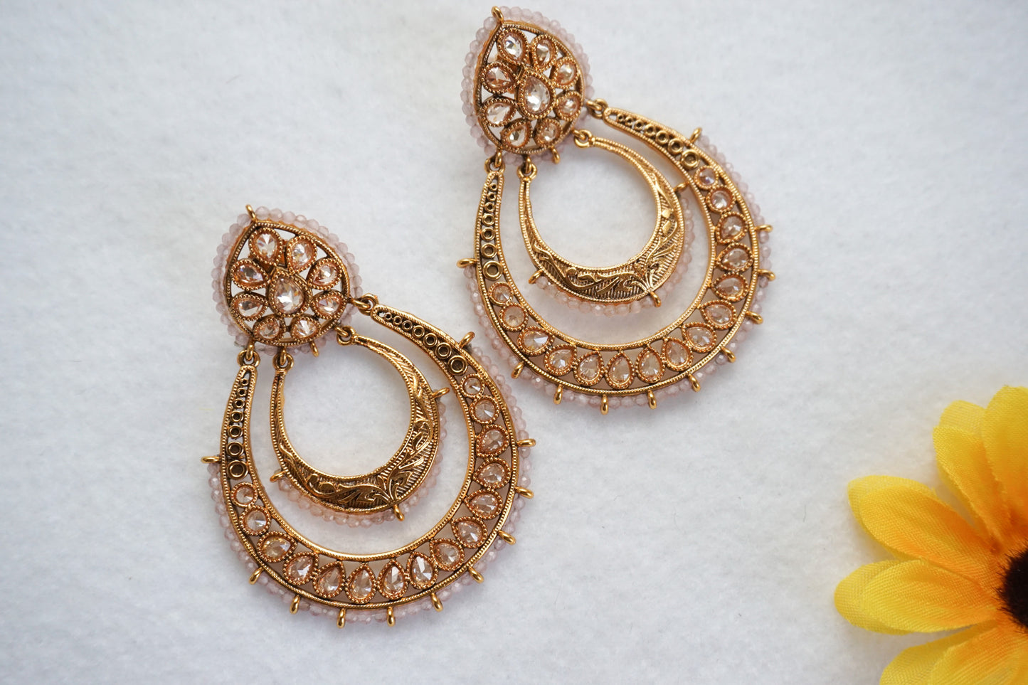 Antique Gold-Plated Chand Earring